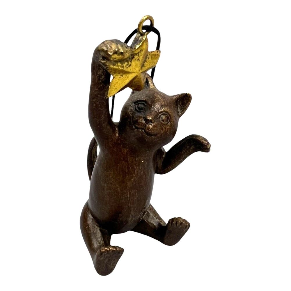 SPI San Pacific International Hand Star Cat  Ornament Brown 4.5"